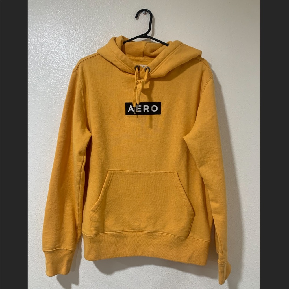 LIKE NEW! Aeropostal yellow hoodie pullover, size small